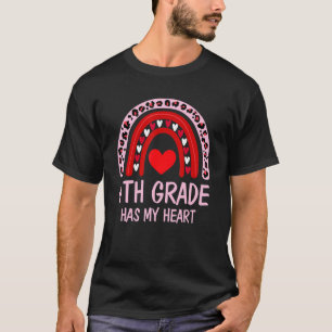 Vierter Grad hat mein Herz 4. Klasse Lehrer Valent T-Shirt