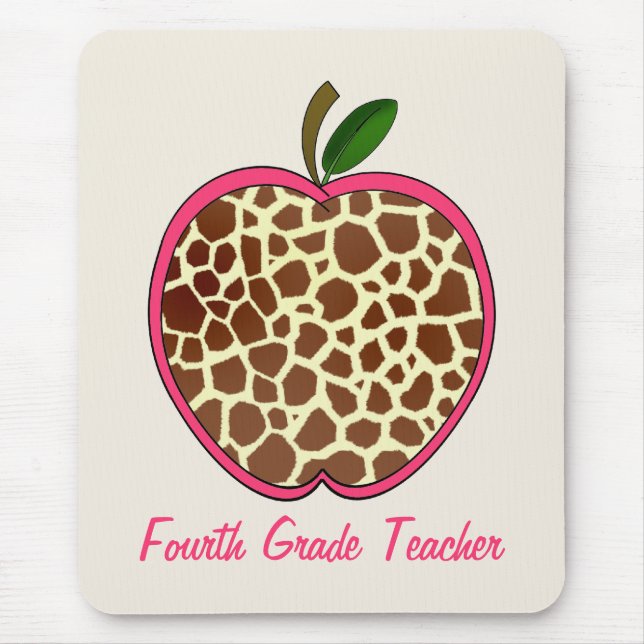 Vierter Grad-Lehrer-Giraffen-Druck Apple Mousepad (Vorne)