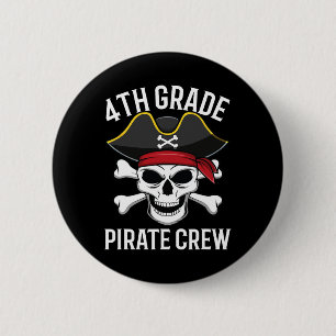 Vierter Grade Pirate Crew Halloween Kostümstudent  Button