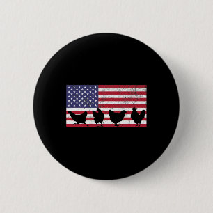 Vierter Juli 4. Hühnchen-Henne-Farm Amerikanische Button