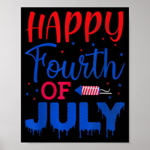 Vierter Juli Amerikanische Flagge Unabhängigkeitst Poster