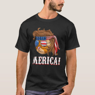 Vierter Juli Merica amerikanischer Patriot Katzen- T-Shirt