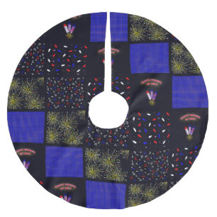 Vierter Juli-Patchwork-Muster - 4. Juli Polyester Weihnachtsbaumdecke
