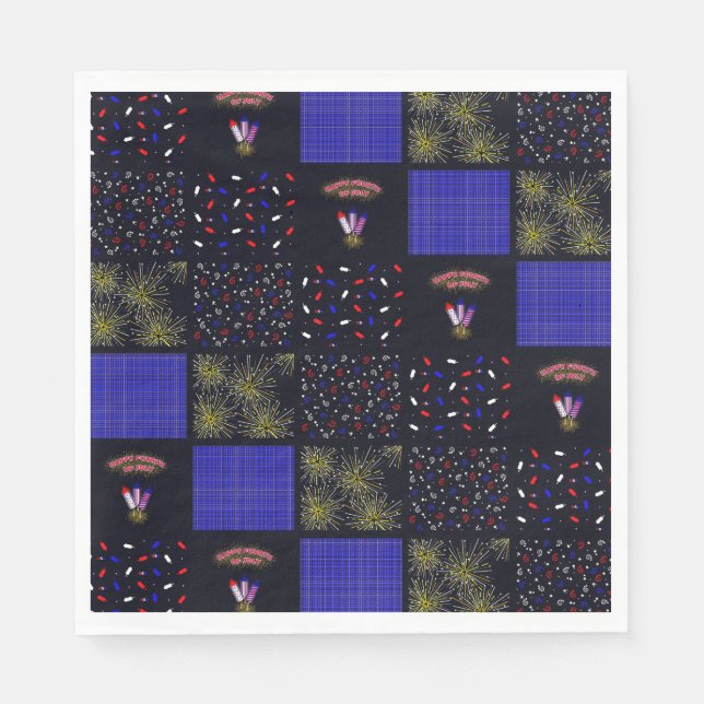 Vierter Juli-Patchwork-Muster - 4. Juli Serviette (Vorderseite)