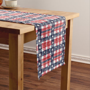 Vierter-Juli-Plaid Kurzer Tischläufer
