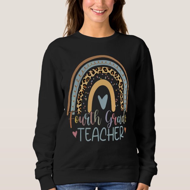 Vierter Klasse Lehrer Team 4. Klasse Squad Rainbow Sweatshirt (Vorderseite)
