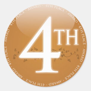 Vierter Platz (4. Preis) Runder Aufkleber