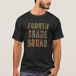Vierter Platz-Leopard-Drucklehrer Hallo 4. T-Shirt