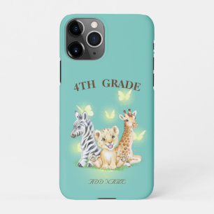 Vierter Platz Neon Wilder Zoo Zurück zur Schule iPhone 11Pro Hülle