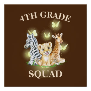 Vierter Platz Neon Wilder Zoo Zurück zur Schule Poster