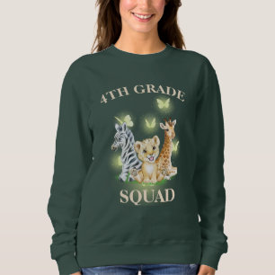 Vierter Platz Neon Wilder Zoo Zurück zur Schule Sweatshirt