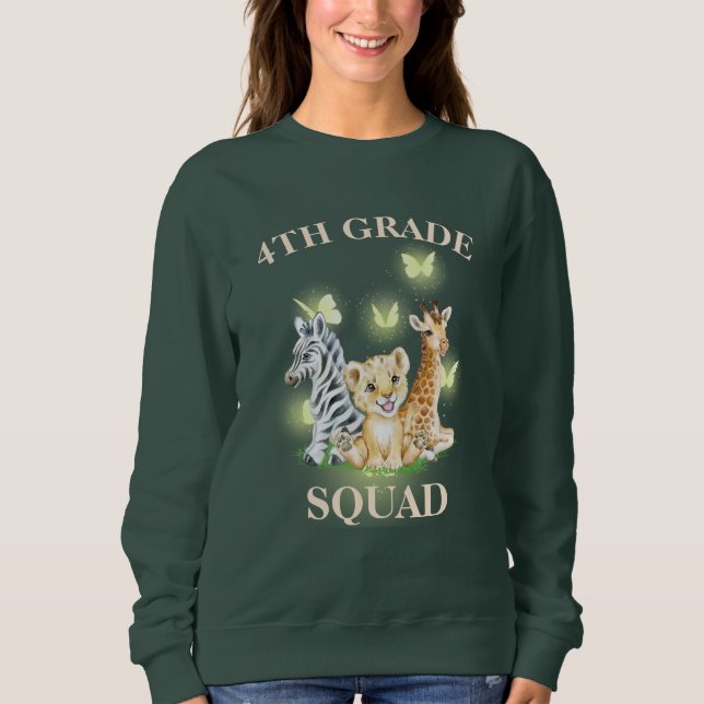Vierter Platz Neon Wilder Zoo Zurück zur Schule Sweatshirt (Vorderseite)