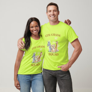 Vierter Platz Neon Wilder Zoo Zurück zur Schule T-Shirt