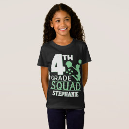 Vierter Platz | Niedlicher Grün- und Weißführer T-Shirt