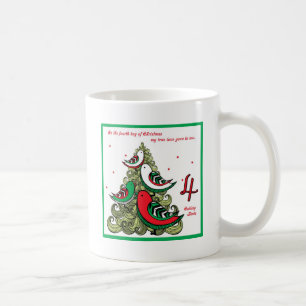 Vierter Tag von Weihnachten Kaffeetasse
