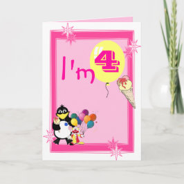 Viertes Geburtstag Karte
