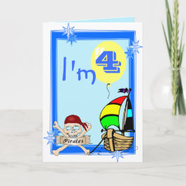 Viertes Geburtstag Karte