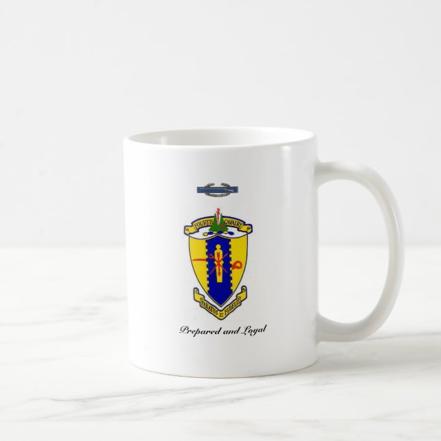 Viertes Kavallerie-Wappen mit Motto und CIB Kaffeetasse (Rechts)