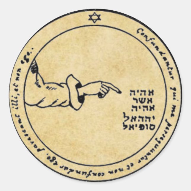 Viertes Pentagramm des Mondes Runder Aufkleber (Vorderseite)