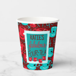 Vierundvierzigste Geburtstagsparty-Cups mit vierzi Pappbecher