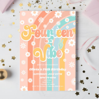 Vierzehn ist eine Vibe Daisy 14. Geburtstagsparty Einladung