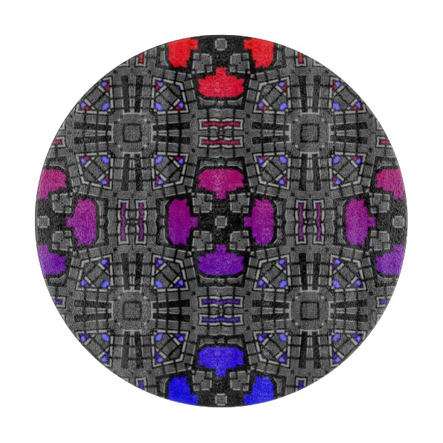 Vierzehn Kaleidoskop Art Schneidebrett (Vorderseite)