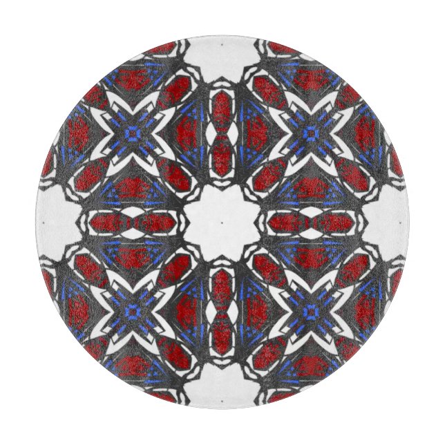 Vierzehn Kaleidoskop-Kunst Schneidebrett (Vorderseite)