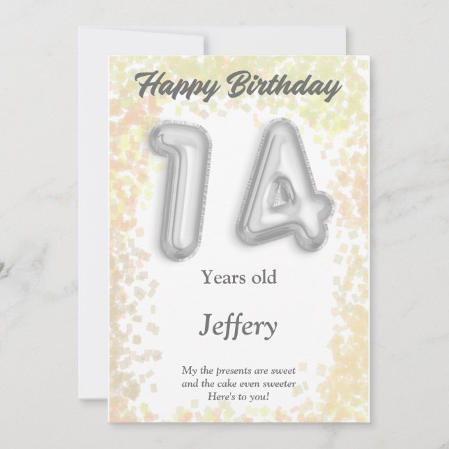 Vierzehnjährige Happy Birthday Card (Vorderseite)