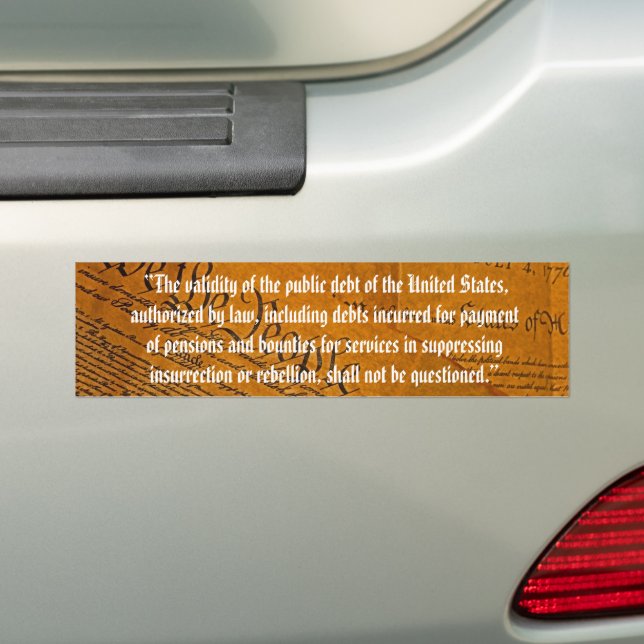 Vierzehnter Änderungsantrag Öffentliche Schulden Autoaufkleber (Auf Auto)