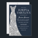 Vierzig & Fabulous Silver Dimonds Gown 40. Geburts Einladung<br><div class="desc">40. Geburtstag Einladung Variationen zu den Einladungen und passenden Artikeln in unserem Shop</div>