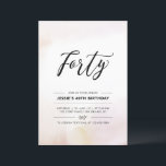 vierzig | Minimal 40. Geburtstag Party Wasserfarbe Einladung<br><div class="desc">Feiern Sie Ihren besonderen Tag mit dieser einfachen 40. Geburtstagsfeier-Party Einladung. Dieses Design zeichnet sich durch ein stilvolles Schriftzeichen "Vierzig" mit einem weichen,  neutralen Aquarellhintergrund aus. Mehr Geburtstagseinladungen für Erwachsene und Party-Zubehör sind in meinem Shop BaraBomDesign erhältlich.</div>