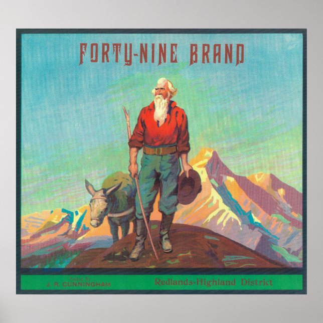 Vierzig neun Orange LabelRedlands, CA Poster (Vorne)