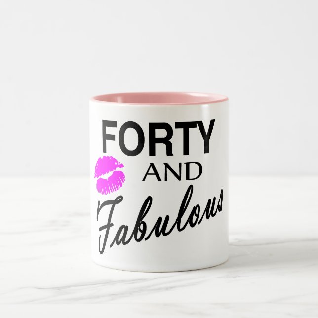 Vierzig und fabelhaftes zweifarbige tasse (Mittel)