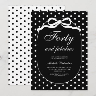 Vierzig und Fantastisch Polka Dot 40. Geburtstagsf Einladung