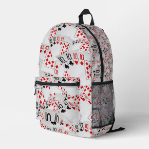 Vierziger-Poker-Karten, die platziert wurden, Bedruckter Rucksack