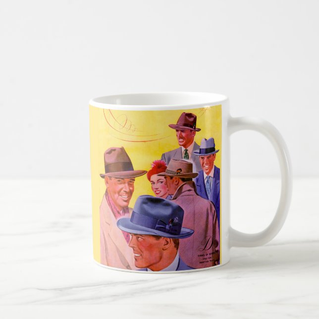 Vierzigerjahre Männer in den Hüten Kaffeetasse (Rechts)