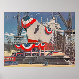 Vierzigerjahre Pennsylvania Eisenbahn-Plakat Poster
