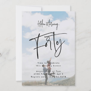 Vierziges Foto Einladung