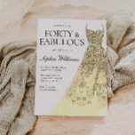 Vierzigstes Gold Sparkle Dress 40. Geburtstag Part Einladung<br><div class="desc">Vierzigste Gold Sparkle Dress 40. Geburtstag Party Einladung Variationen zu den Einladungen und den passenden Artikeln in unserem Shop</div>