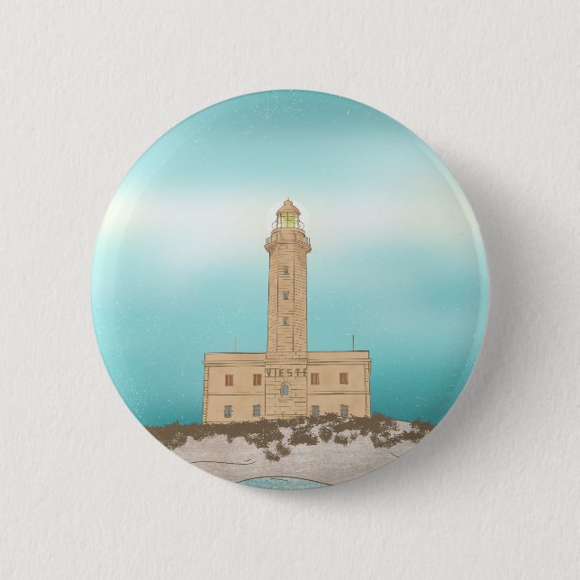 Vieste Lighthouse Italien Button (Vorderseite)