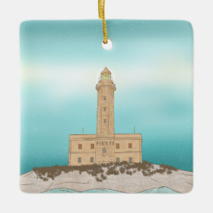 Vieste Lighthouse Italien Keramikornament