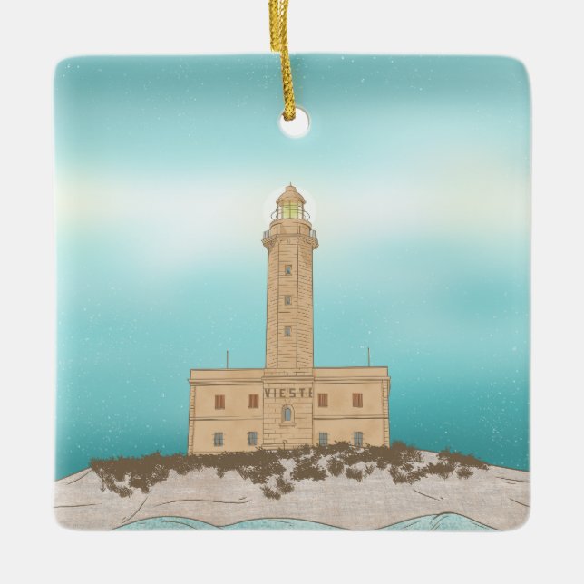 Vieste Lighthouse Italien Keramikornament (Vorderseite)