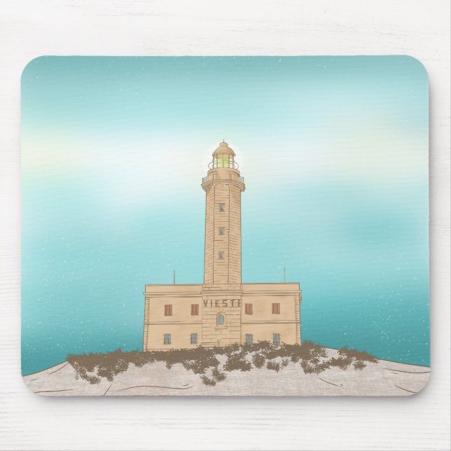 Vieste Lighthouse Italien Mousepad (Vorne)