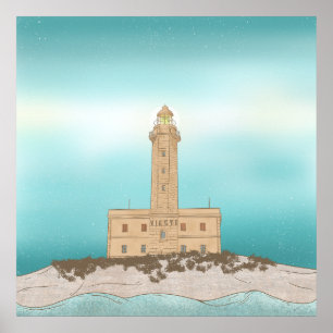 Vieste Lighthouse Italien Poster