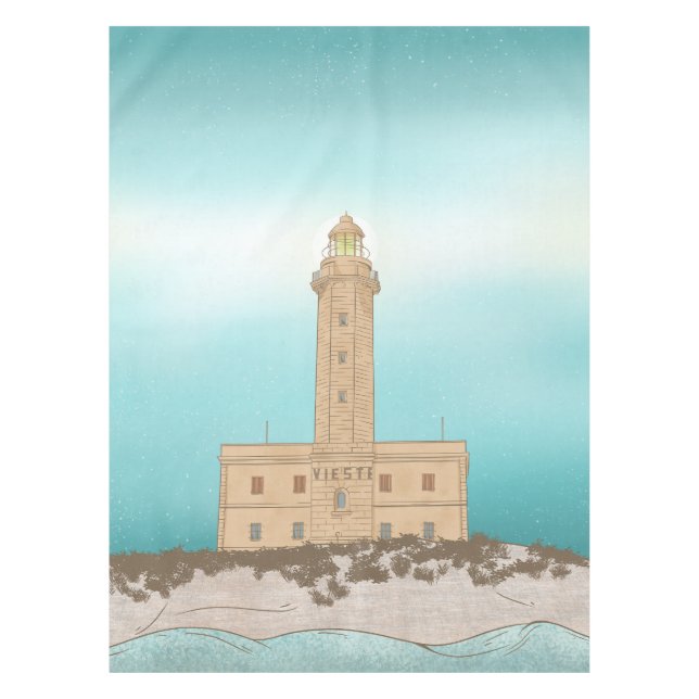 Vieste Lighthouse Italien Tischdecke (Vorderseite)