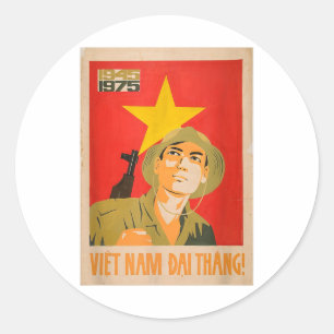 Vietcong Propaganda Poster - Kommunistischer Vietn Runder Aufkleber