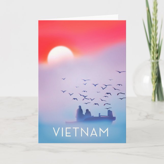 Vietnam Abend Sun Vacacation Poster Feiertagskarte (Vorderseite)