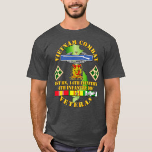 Vietnam Combat Infanterie Veteran 1. Bn 14. Inf T-Shirt
