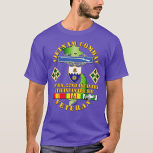 Vietnam Combat Infanterie Veteran 1. Bn 22. Inf T-Shirt
