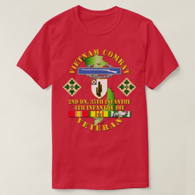 Vietnam Combat Infantry Veteran 2. Bn 35. Inf T-Shirt (Design vorne)